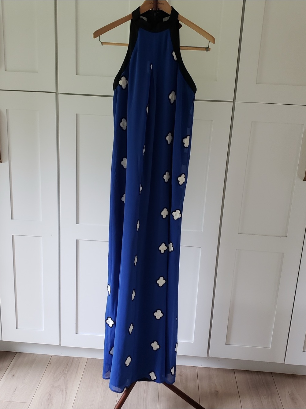 BCBGeneration Royal Blue Maxi Dress with White‎ Floral Accents